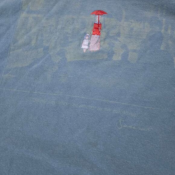 vtg 90s GEORGES SEURAT Sunday Afternoon On La Grande Jatte Art T Shirt Blue XL - Picture 4 of 6